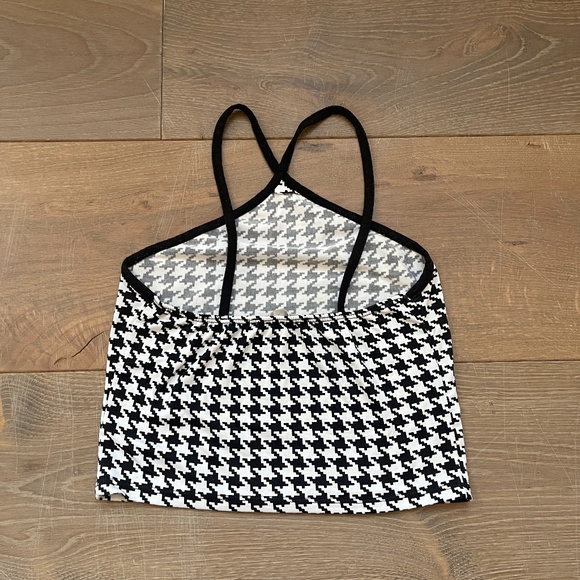 Halter Black and White Crop Top - Picture 2 of 2